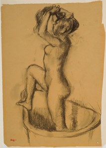 Bathing female, sketch - Edgar Degas